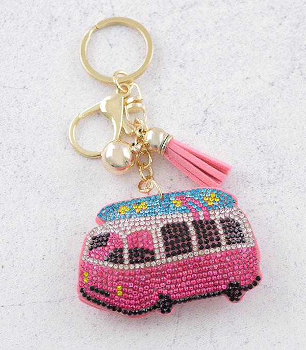 <font color=BLUE>WATCH BAND/ GIFT ITEMS</font> :: KEYCHAINS :: Wholesale Rhinestone Groovy Van Keychain