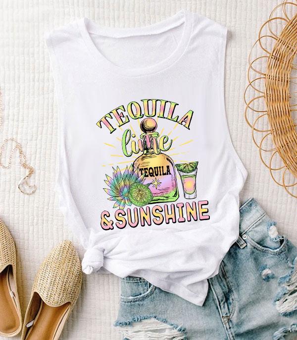 GRAPHIC TEES :: GRAPHIC TEES :: Wholesale Tequila Lime Sunshine Bella Muscle Tank