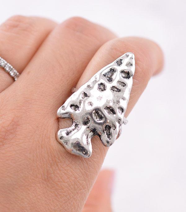 New Arrival :: Wholesale Tipi Hammered Arrowhead Ring