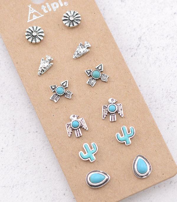 New Arrival :: Wholesale Tipi Western Dainty Turquoise Earrings
