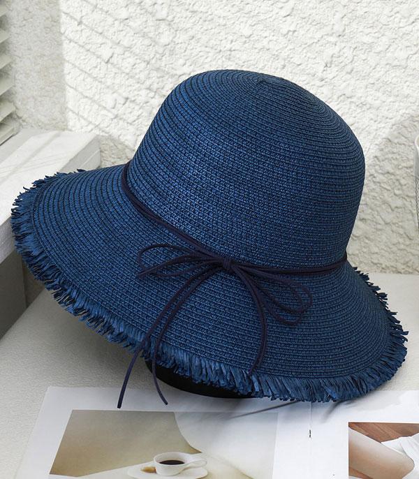 New Arrival :: Wholesale Summer Frayed Bowler Straw Hat