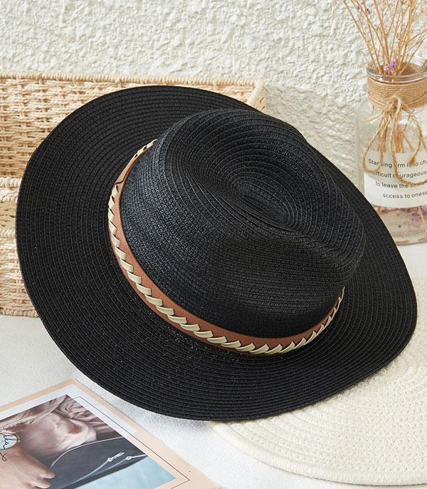 New Arrival :: Wholesale Woven Trim Summer Straw Hat