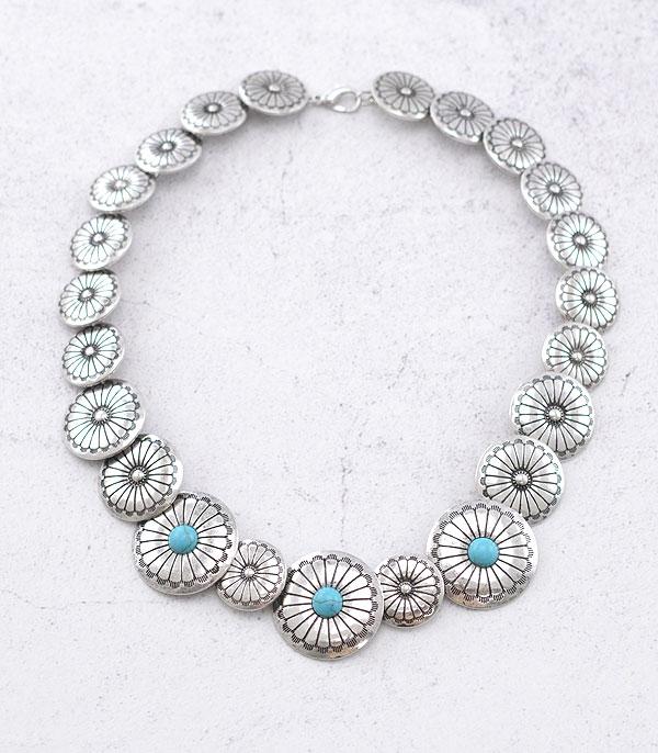 New Arrival :: Wholesale Western Coin Concho Necklace