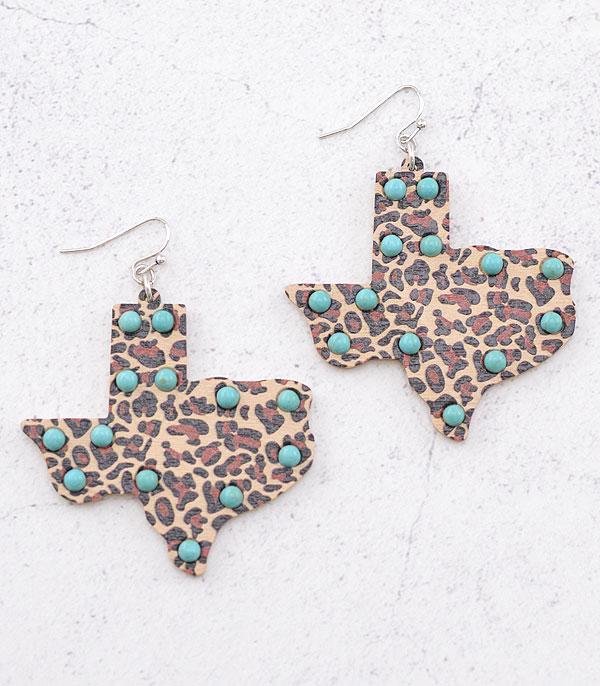 EARRINGS :: TRENDY EARRINGS :: Wholesale Texas Map Wooden Earrings