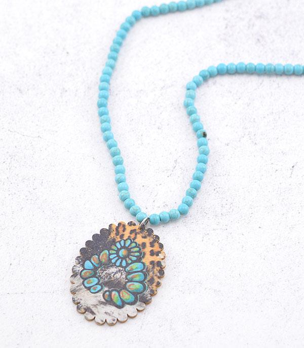 NECKLACES :: WESTERN LONG NECKLACES :: Wholesale Western Turquoise Bead Necklace
