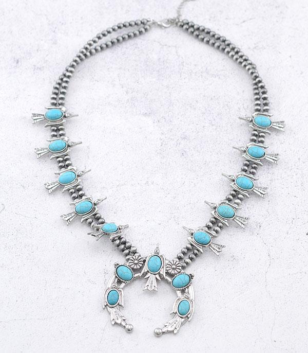 <font color=Turquoise>TURQUOISE JEWELRY</font> :: Wholesale Western Squash Blossom Necklace