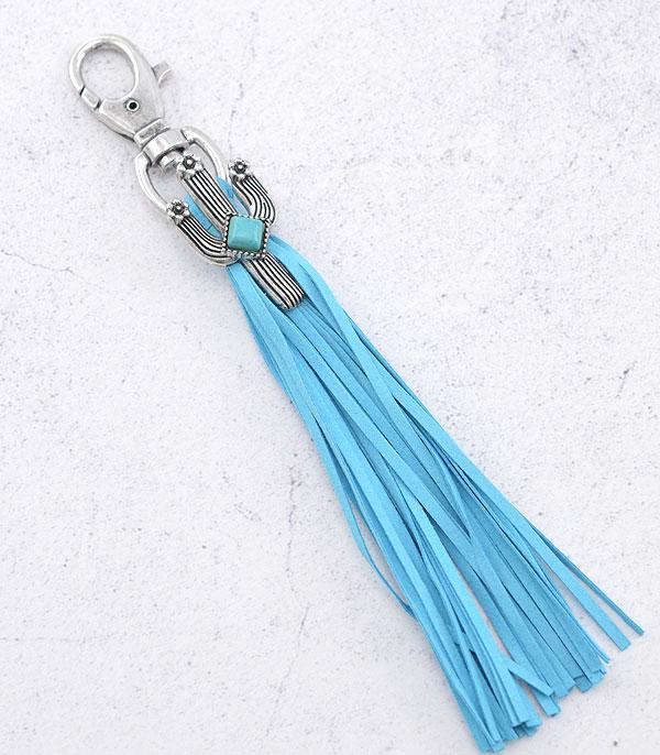 New Arrival :: Wholesale Western Cactus Turquoise Tassel Keychain