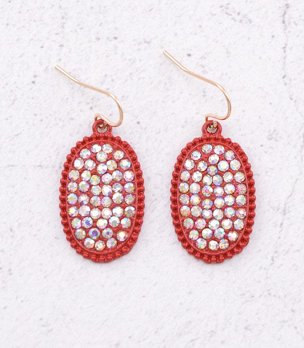 <font color=RED>RED,WHITE, AND BLUE</font> :: Wholesale Rhinestone Dangle Earrings