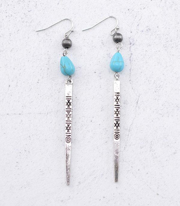 EARRINGS :: WESTERN POST EARRINGS :: Wholesale Western Turquoise Drop Earrings