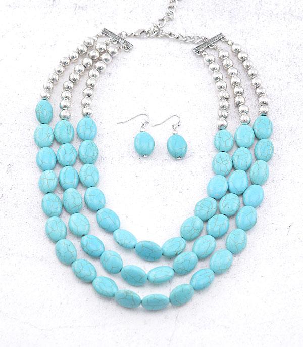 NECKLACES :: WESTERN TREND :: Wholesale Western Turquoise Layered Necklace 