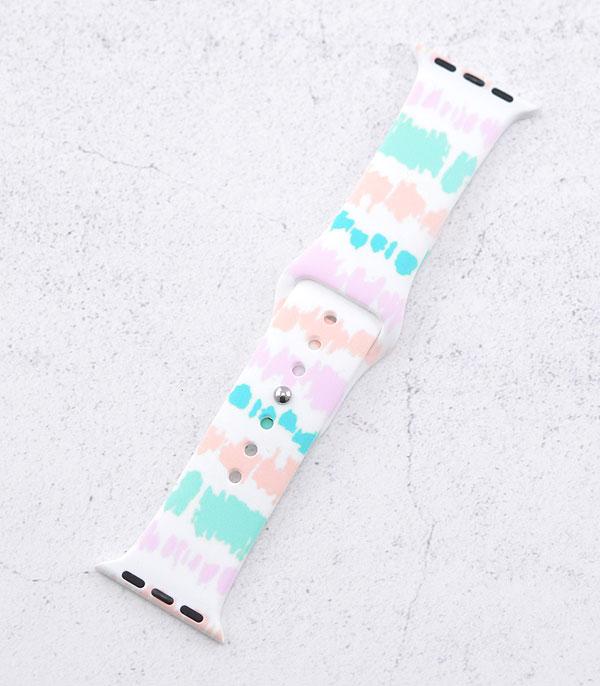 <font color=BLUE>WATCH BAND/ GIFT ITEMS</font> :: SMART WATCH BAND :: Wholesale Tie Dye Silicone Apple Watch Band