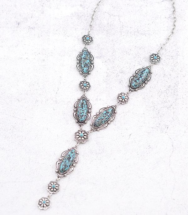 NECKLACES :: WESTERN LONG NECKLACES :: Wholesale Western Turquoise Lariat Necklace