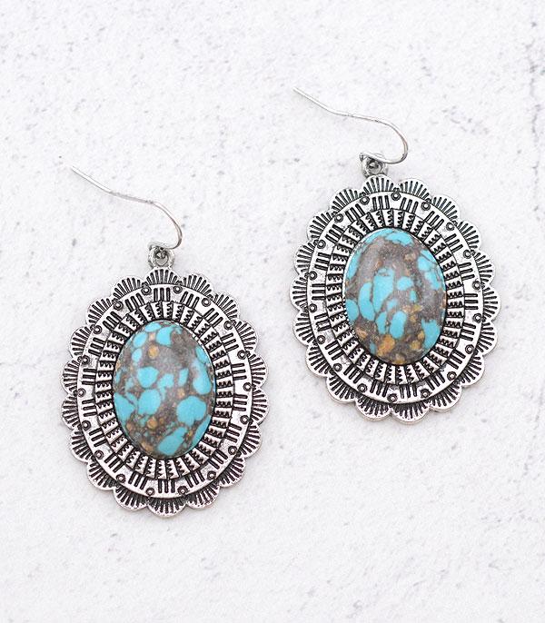 EARRINGS :: WESTERN POST EARRINGS :: Wholesale Western Turquoise Concho Earrings