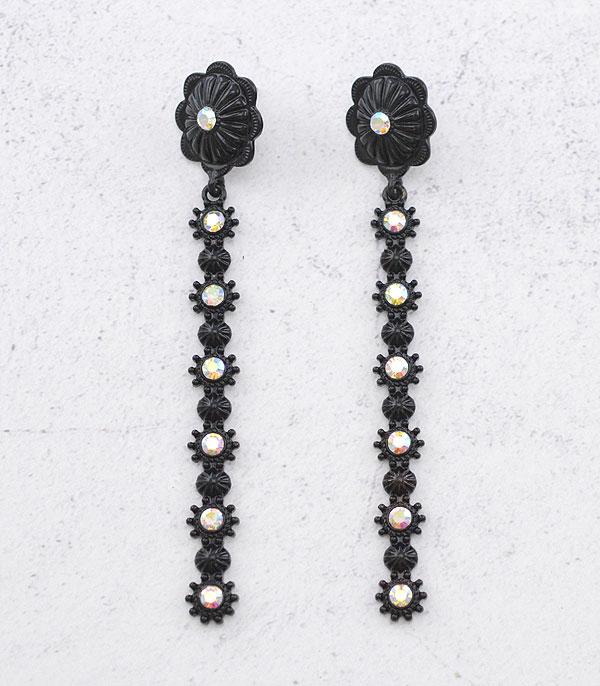 EARRINGS :: POST EARRINGS :: Wholesale Western Concho Drop Earrings