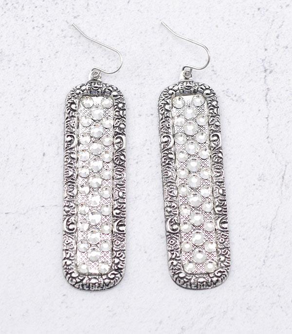 EARRINGS :: TRENDY EARRINGS :: Wholesale Rhinestone Drop Earrings