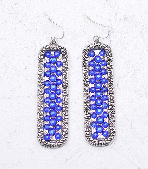 <font color=RED>RED,WHITE, AND BLUE</font> :: Wholesale Rhinestone Drop Earrings