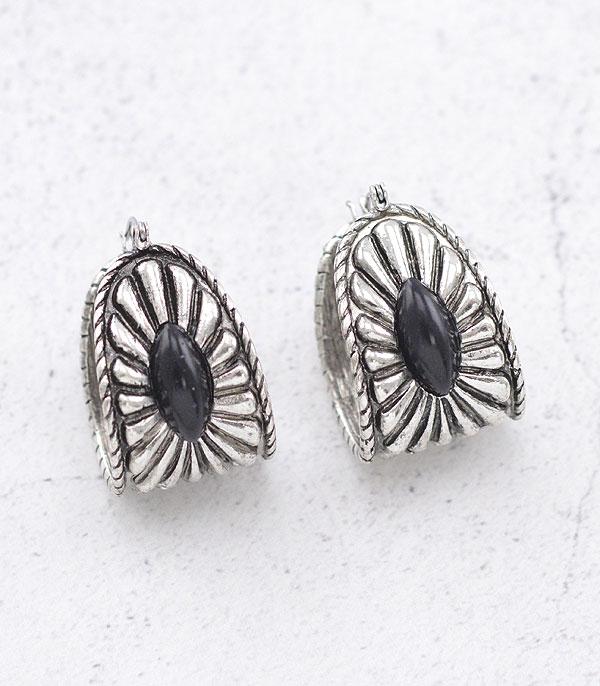 EARRINGS :: HOOP EARRINGS :: Wholesale Western Concho Hoop Earrings