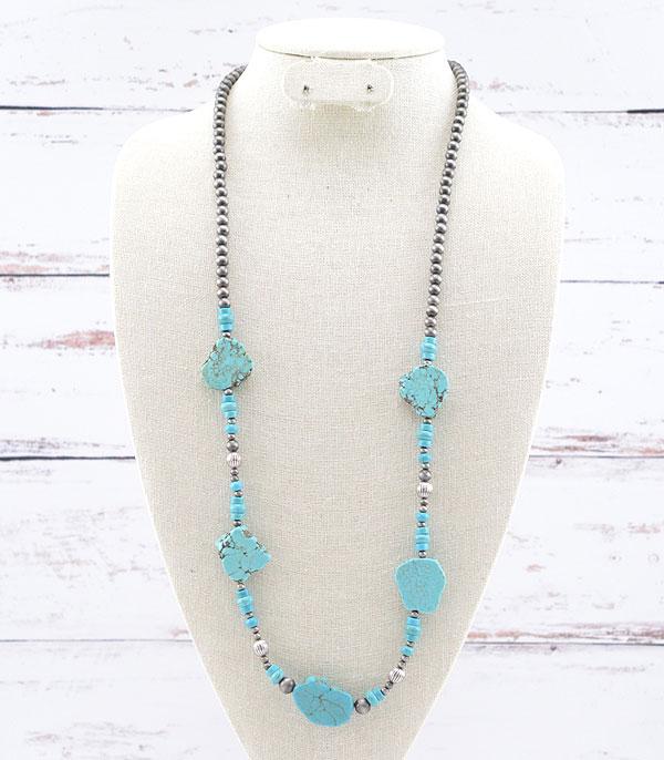 New Arrival :: Wholesale Western Turquoise Semi Stone Necklace