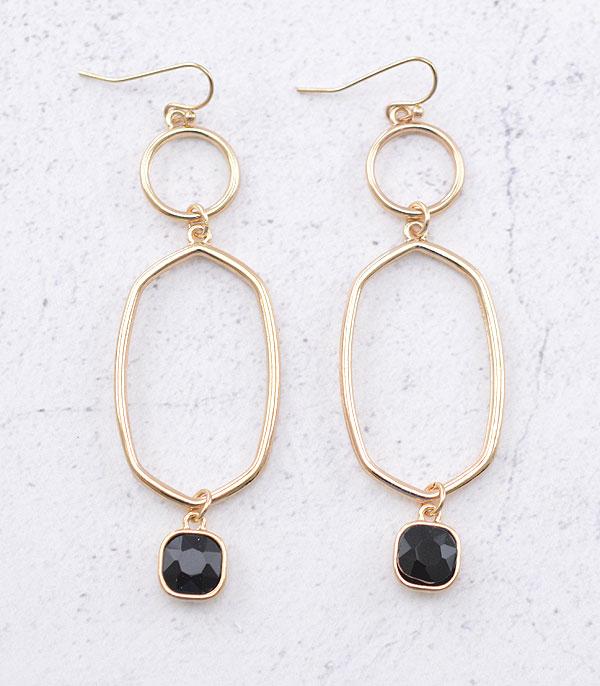 EARRINGS :: TRENDY EARRINGS :: Wholesale Glass Stone Dangle Earrings