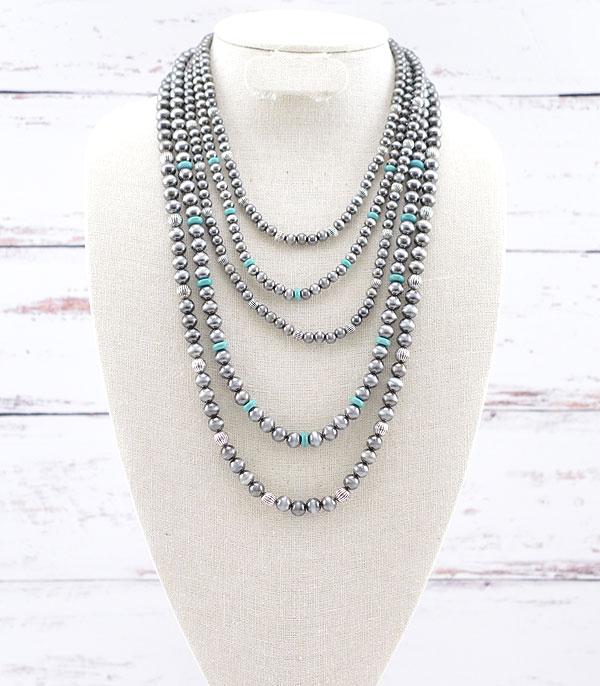 New Arrival :: Wholesale Navajo Pearl Bead Layered Necklace