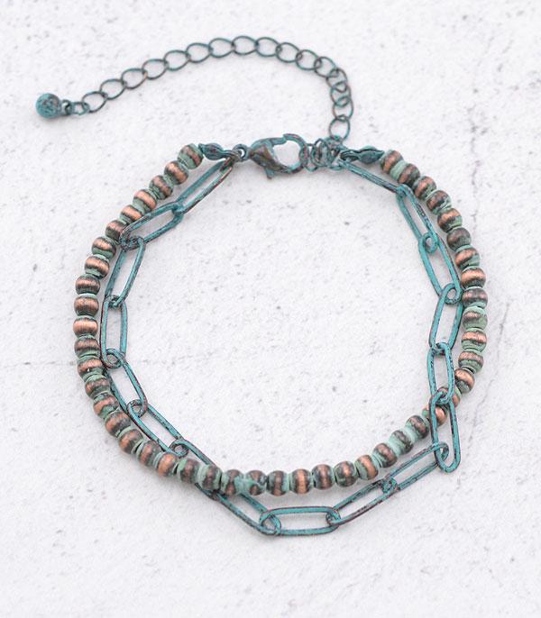 BRACELETS :: LINK :: Wholesale Western Chain Navajo Bead Bracelet
