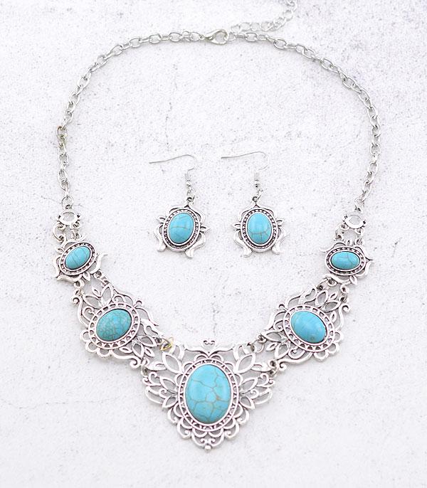 NECKLACES :: WESTERN TREND :: Wholesale Western Turquoise Semi Stone Necklace