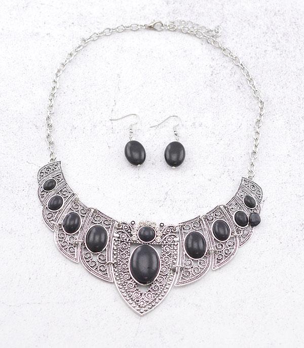 NECKLACES :: WESTERN TREND :: Wholesale Western Semi Stone Necklace Set