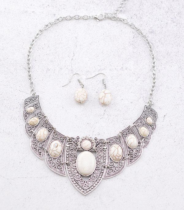 NECKLACES :: WESTERN TREND :: Wholesale Western Semi Stone Necklace Set