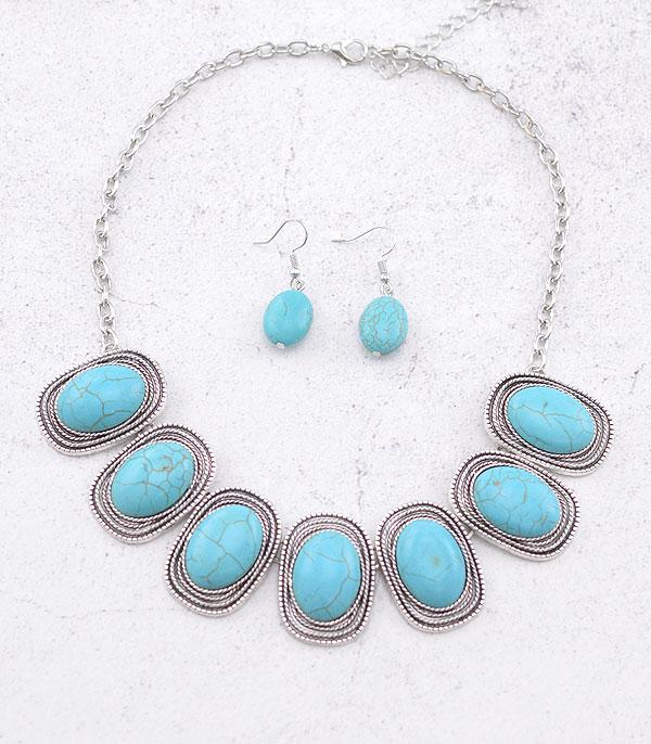 NECKLACES :: WESTERN TREND :: Wholesale Western Turquoise Semi Stone Necklace