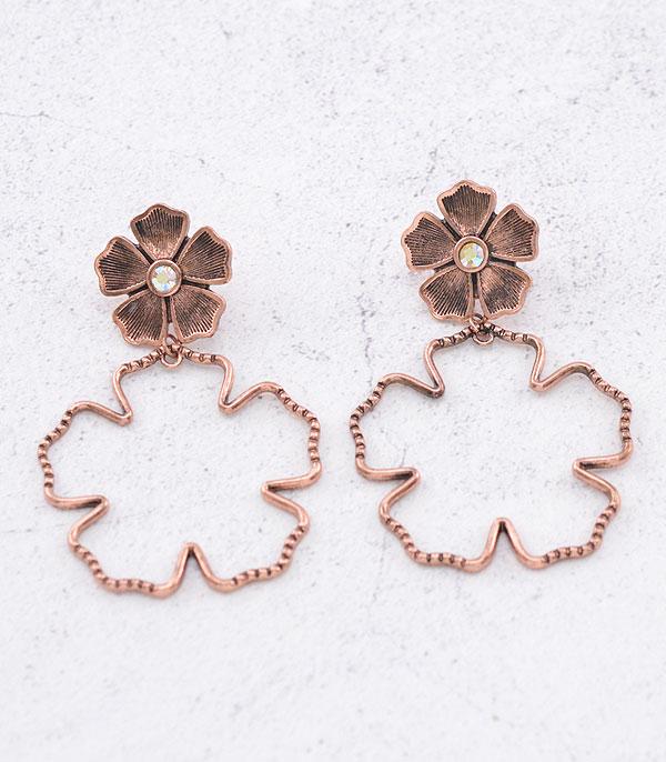 New Arrival :: Wholesale Western Flower Post Dangle Earrings