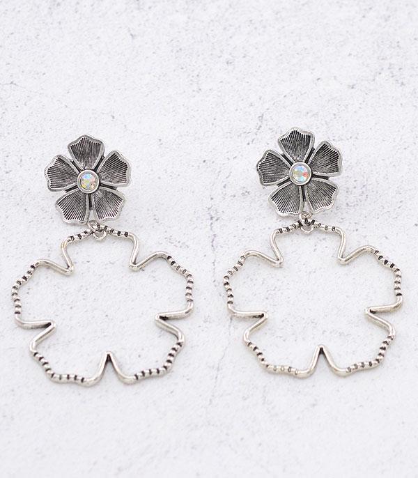 EARRINGS :: TRENDY EARRINGS :: Wholesale Western Flower Post Dangle Earrings