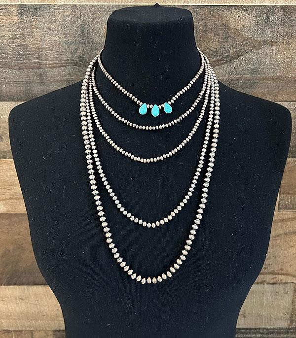 New Arrival :: Wholesale Navajo Pearl Bead Layered Necklace