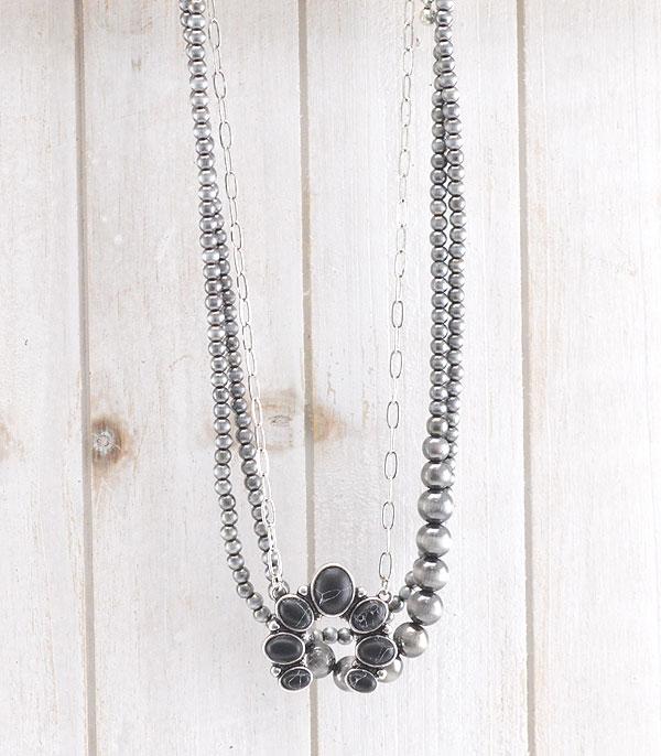 NECKLACES :: WESTERN SQUASH BLOSSOM NECKLACES :: Wholesale Squash Blossom Layered Necklace