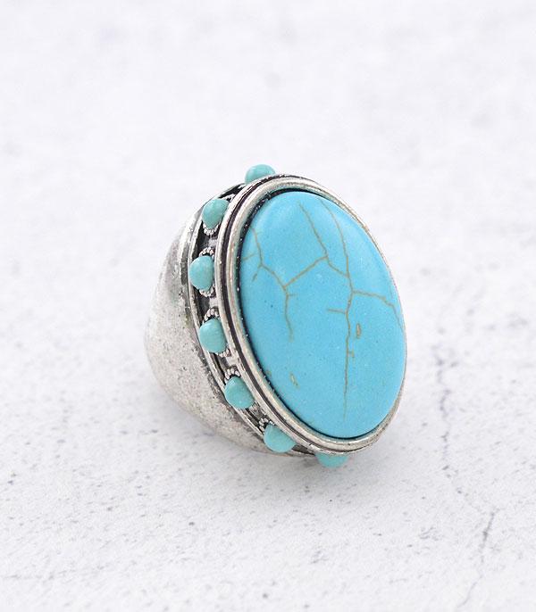 RINGS :: Wholesale Western Turquoise Oval Ring