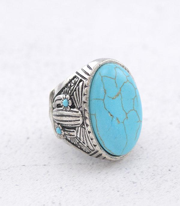 RINGS :: Wholesale Western Turquoise Semi Stone Ring