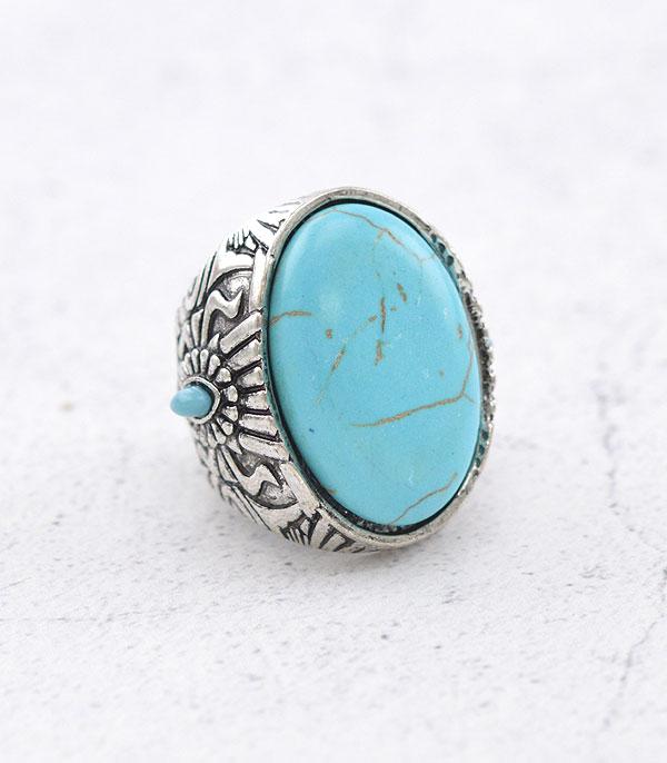 RINGS :: Wholesale Western Turquoise Semi Stone Ring