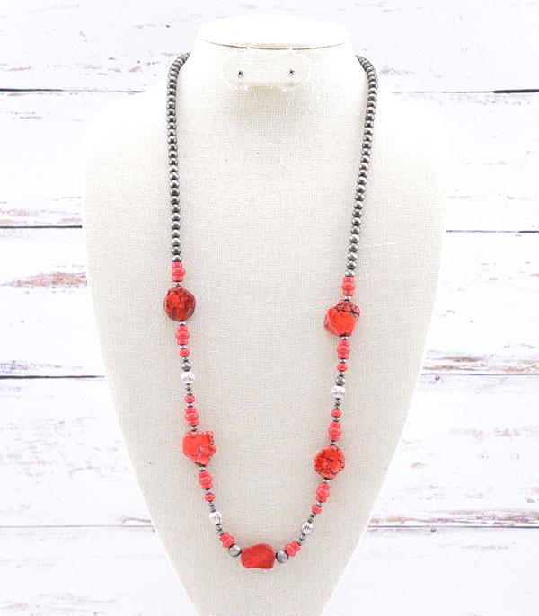 New Arrival :: Wholesale Western Coral Semi Stone Necklace
