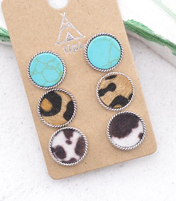 New Arrival :: Wholesale Tipi Western 3PC Set Earrings