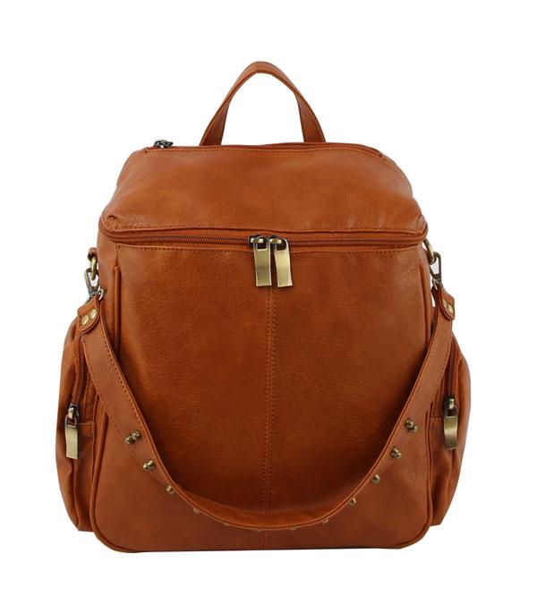 HANDBAGS :: FASHION BACKPACK :: Wholesale Soft Faux Leather Everday Backpack 