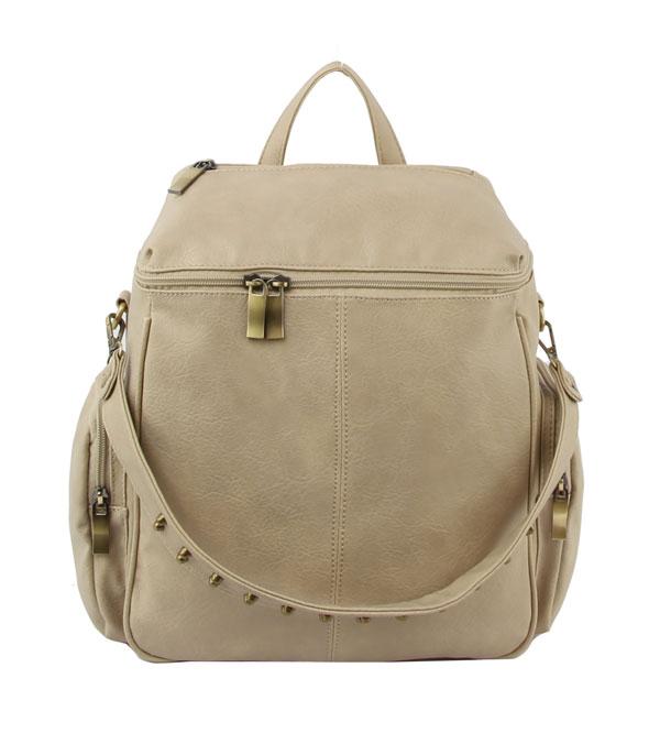 HANDBAGS :: FASHION BACKPACK :: Wholesale Soft Faux Leather Everday Backpack 