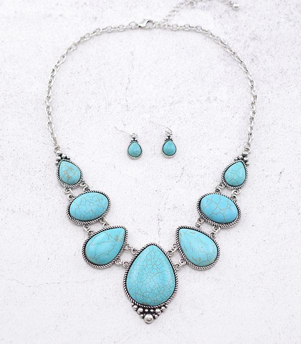 New Arrival :: Wholesale Western Turquoise Semi Stone Necklace