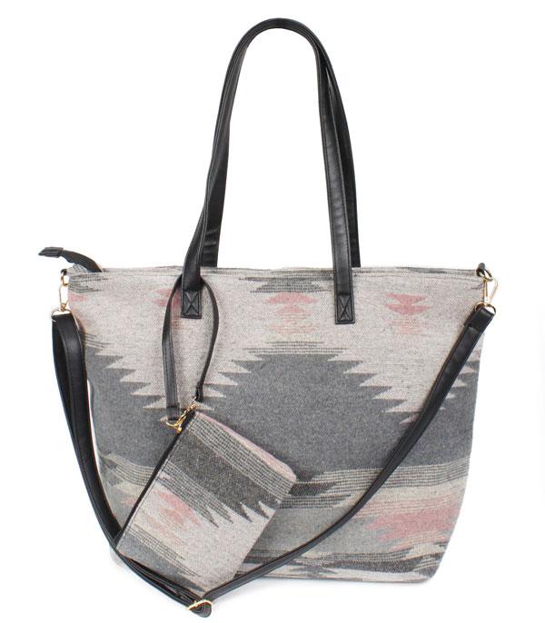 HANDBAGS :: FASHION :: Wholesale 2 In 1 Aztec Print Tote