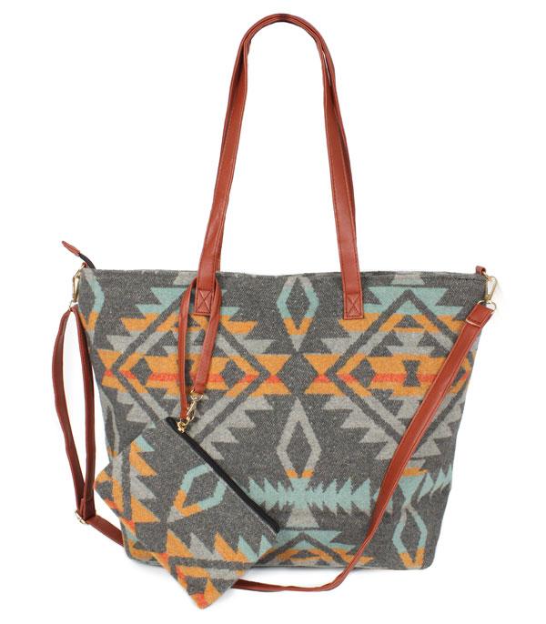 New Arrival :: Wholesale 2 In 1 Aztec Print Tote Bag