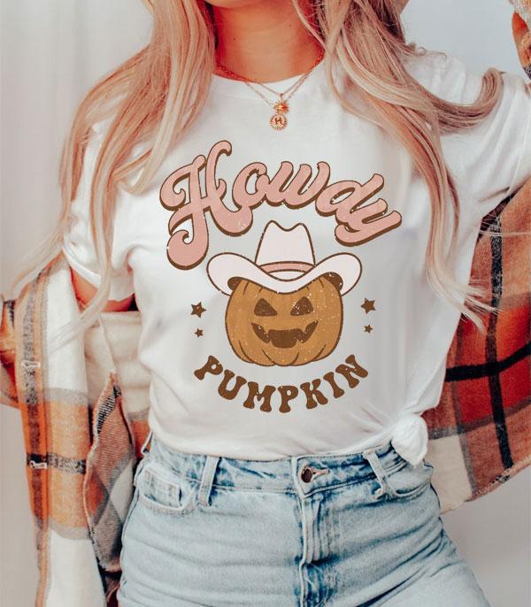 New Arrival :: Wholesale Howdy Pumpkin Western Graphic Tshirt