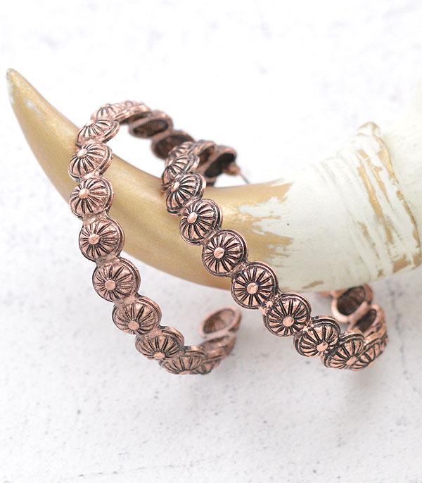 New Arrival :: Wholesale Tipi Concho Hoop Earrings
