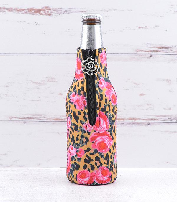 New Arrival :: Wholesale Tipi Floral Leopard Print Bottle Sleeve