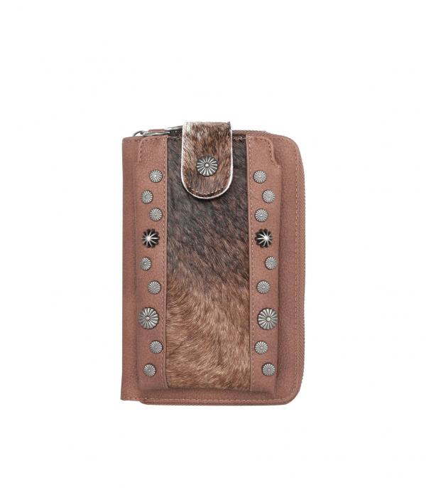New Arrival :: Wholesale Trinity Ranch Cowhide Phone Wallet