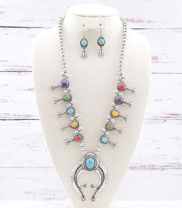 NECKLACES :: WESTERN SQUASH BLOSSOM NECKLACES :: Wholesale Western Squash Blossom Necklace Set