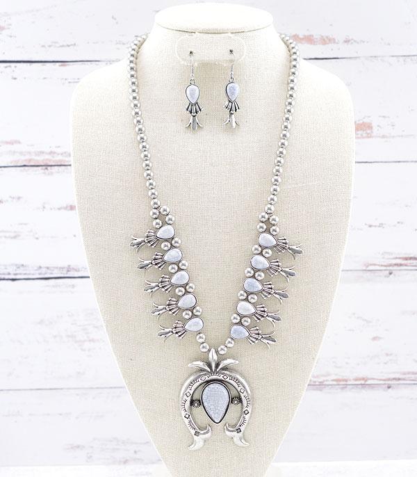 NECKLACES :: WESTERN SQUASH BLOSSOM NECKLACES :: Wholesale Western Squash Blossom Necklace Set