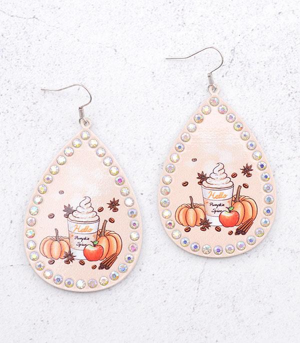 New Arrival :: Wholesale Pumpkin Spice Fall Theme Earrings